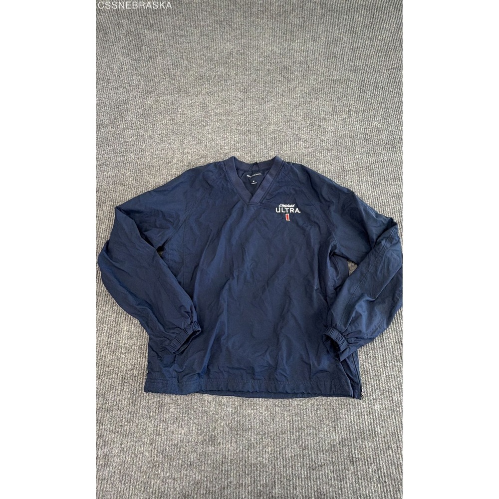 Sport-Tek Men's Navy Blue Michelob ULTRA V-Neck‎ Windbreaker Pullover Size M